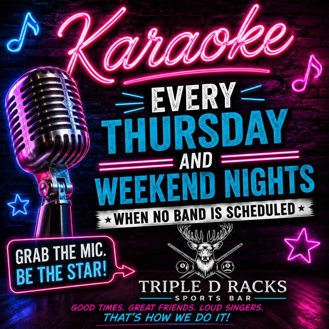 August live music lineup at Triple D Racks
